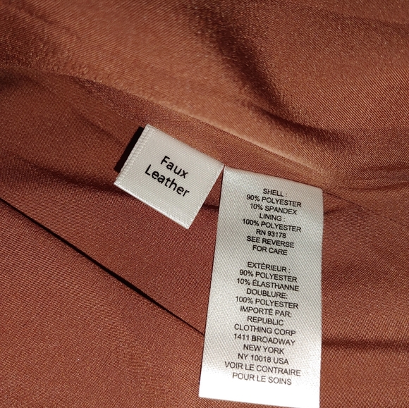 Elie Tahari Faux Leather Brown Hydrangea Jacket Sz.L NWT - Picture 9 of 10